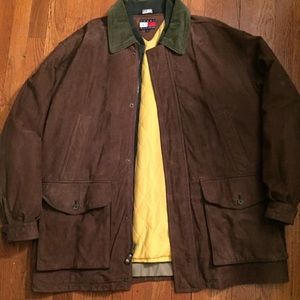 Vintages 90s Tommy Hilfiger Brown suede Barn Coat